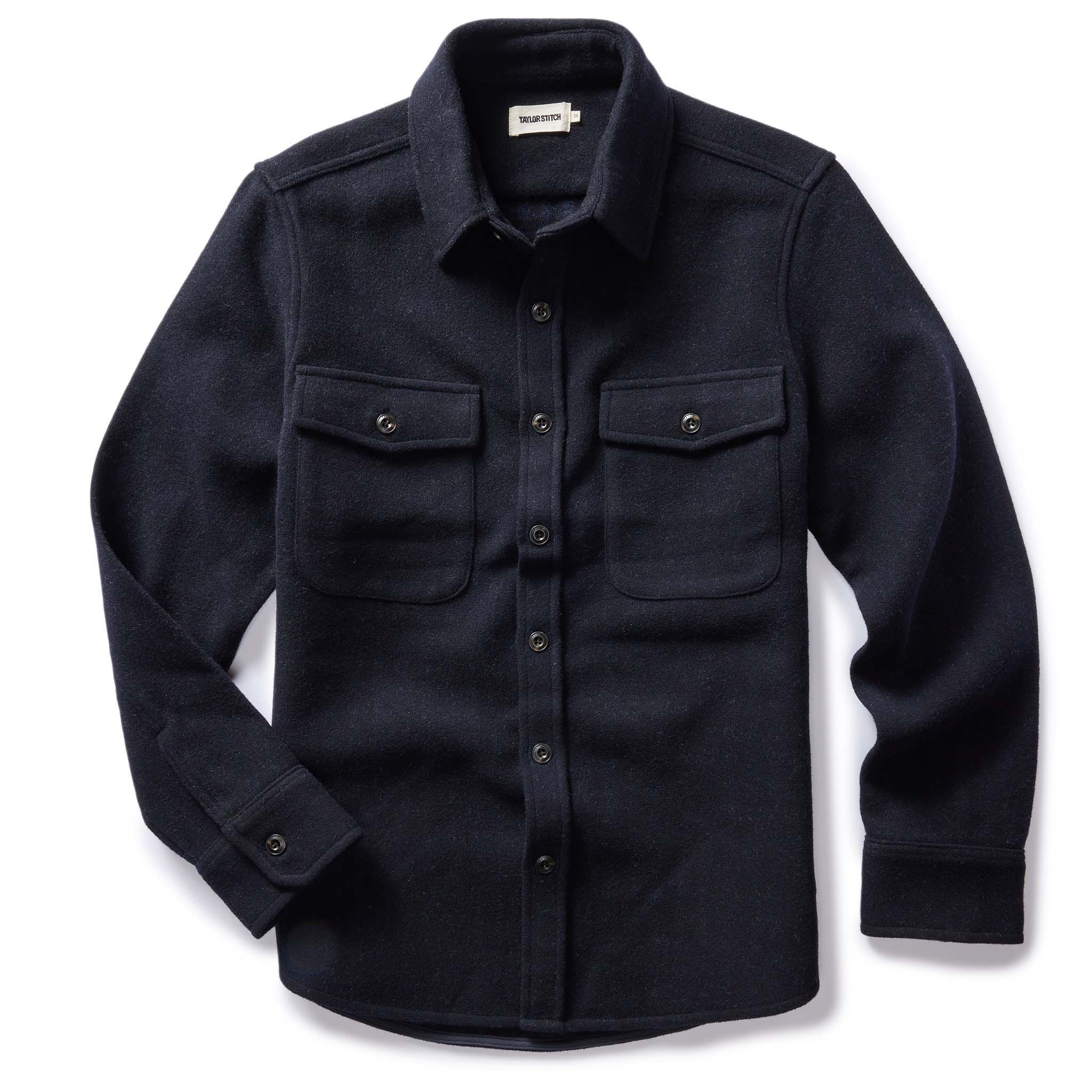 Uacnc Maritime Shirt Jacket in Dark Navy Wool