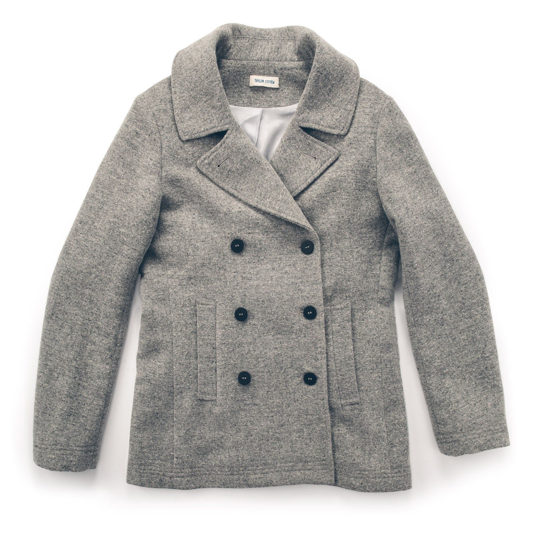 Uacnc Mariner Peacoat in Ash Donegal Lambswool