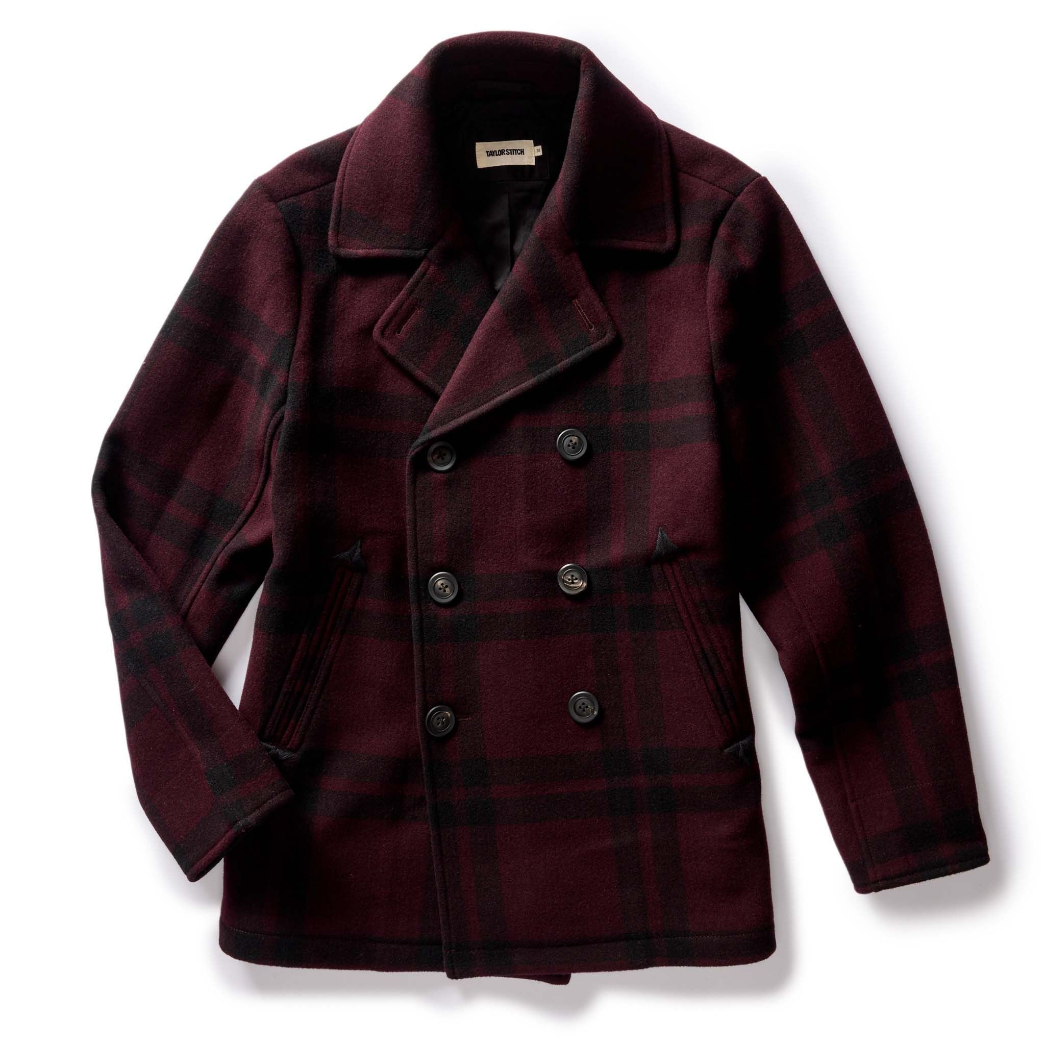 Uacnc Mariner Coat in Port Plaid Wool