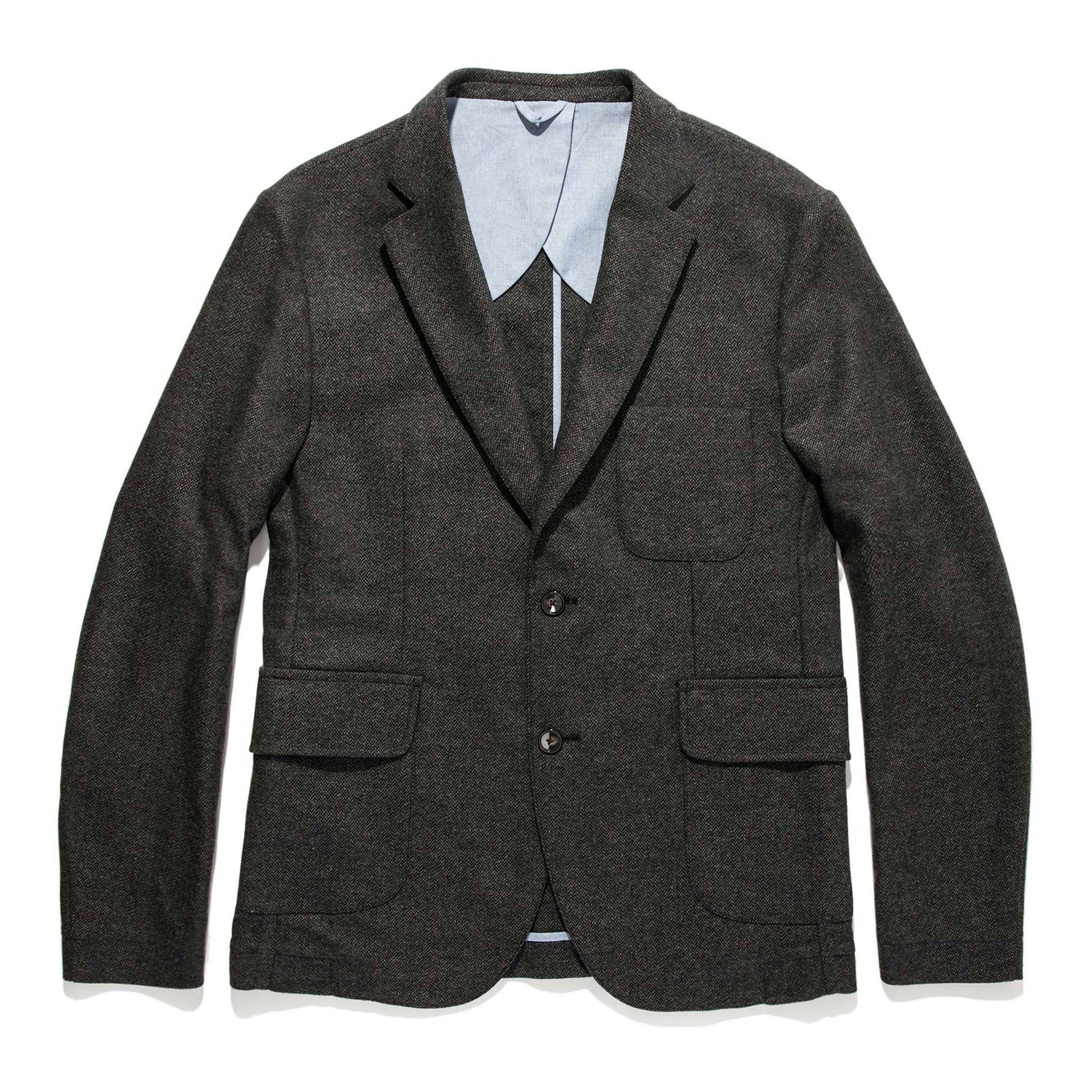 Uacnc Telegraph Jacket in Charcoal Herringbone