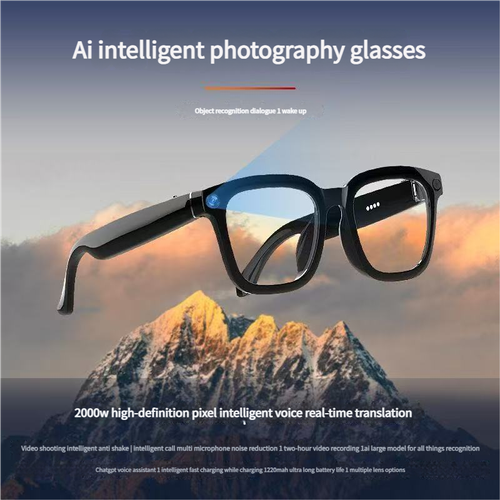 AI Smart Glasses Real-time Translation + Photo Recognition + Object Detection, Bluetooth Call & Music, Futuristic All-in-One Gadget