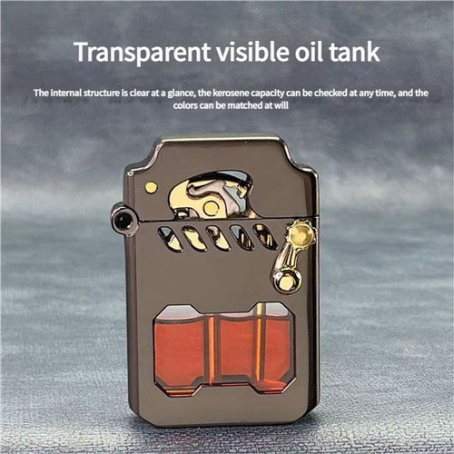 Mechanical Metal Rock Lighter – Windproof Refillable Alloy | Cool Gift for Men, Father & Friends