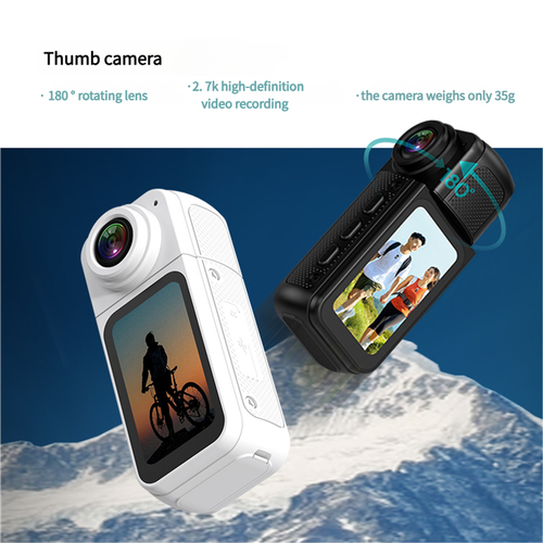 Mini Thumb Camera 2.7K HD – 180° Flip Lens, Magnetic Mount, Lightweight 35g Action Camera