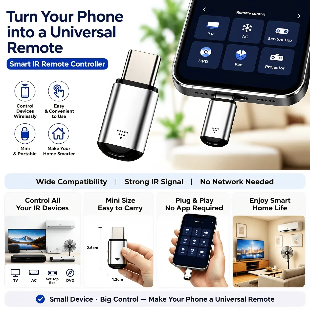 Universal Mini Infrared Remote Adapter