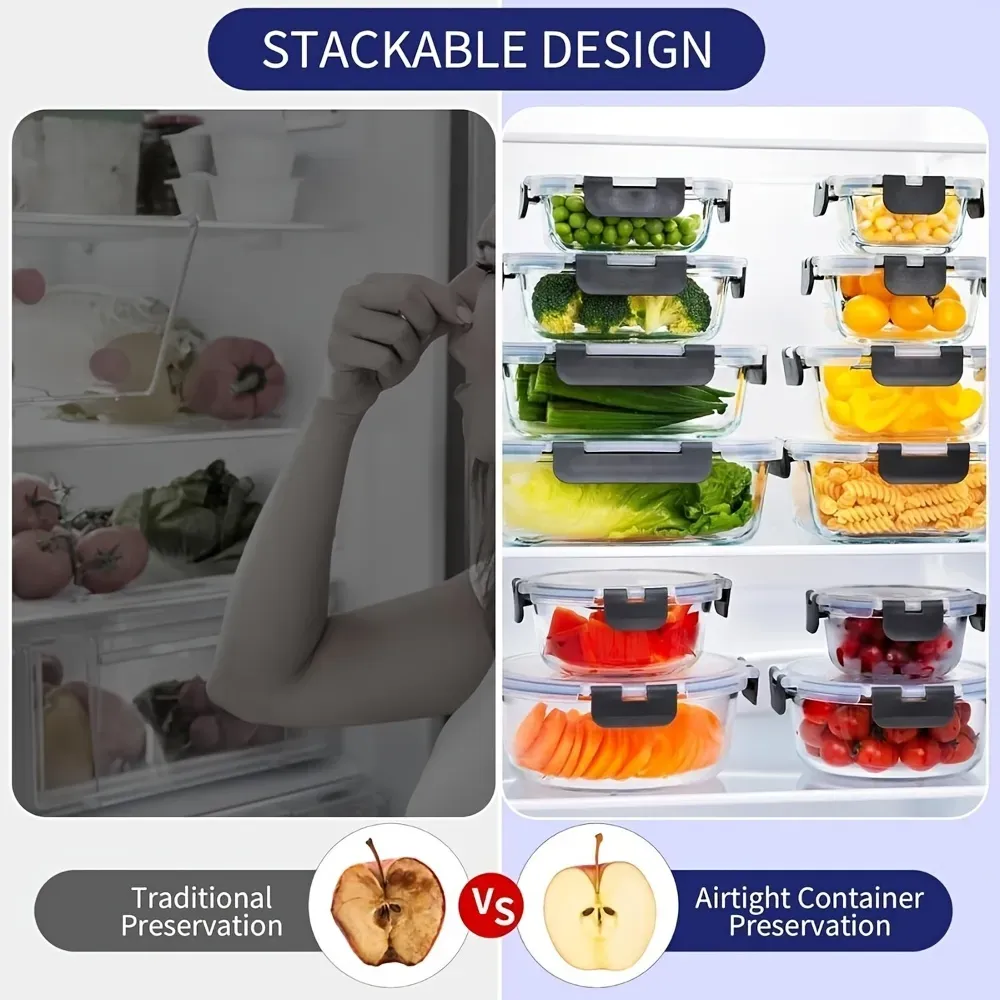 Glass Food Storage Container Set