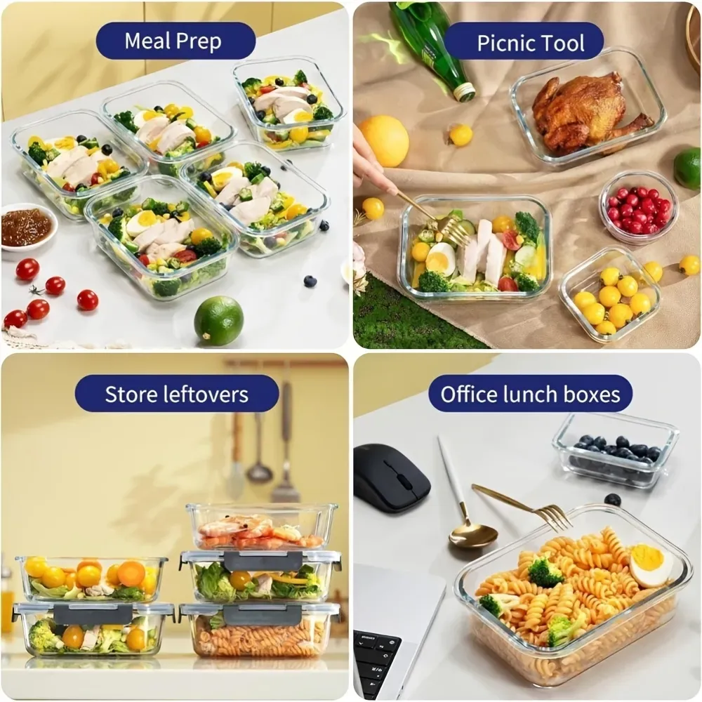 Glass Food Storage Container Set