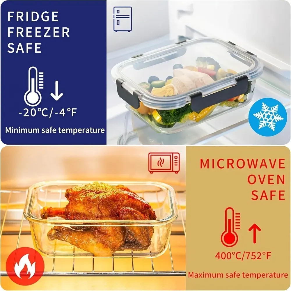 Glass Food Storage Container Set