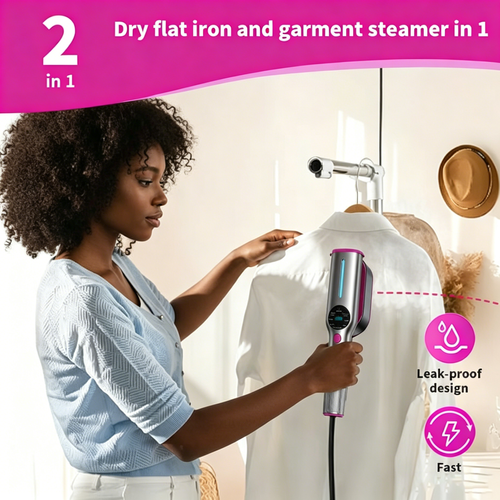 Garment Steamer for Clothes, Portable Travel Clothing Steamer Iron, 7 Mode with LED Display, 5s Fast Heating, 90° Swivel Handle, New Year Gift,Summ