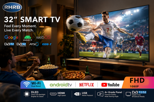 Mi+ 32'' Inches Smart Digital Satellite Frameless HD LED TV  Smart TV