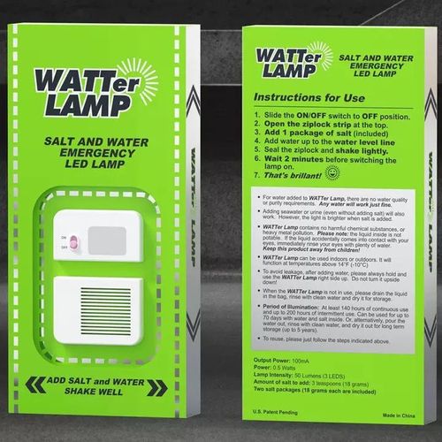 Work Hiking Waterproof Outdoor LED Tent Light Camping Lantern Salt and Water Salt Water Lamp