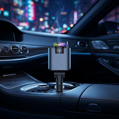 5-in-1 Car Charger with Starry Sky Light & Car Air Freshener