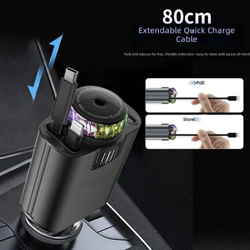 5-in-1 Car Charger with Starry Sky Light & Car Air Freshener