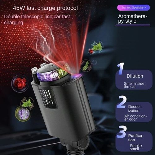 5-in-1 Car Charger with Starry Sky Light & Car Air Freshener