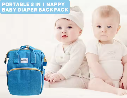 Foldable Baby Bed Mummy Bag | 2-in-1 Multifunctional Backpack, Large Capacity, Portable & Easy Setup for On-the-Go Parents