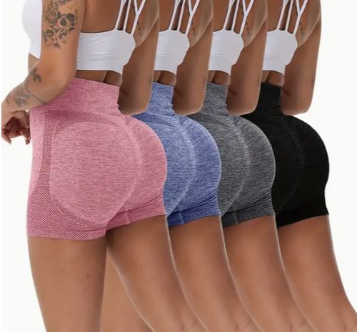 4 Packs Solid Butt Lifting Shorts