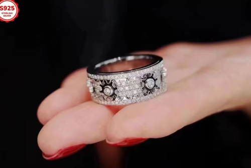 Rotatable Gear Ring, Inlaid with Full and Stars |Fashionable rings for both men and women