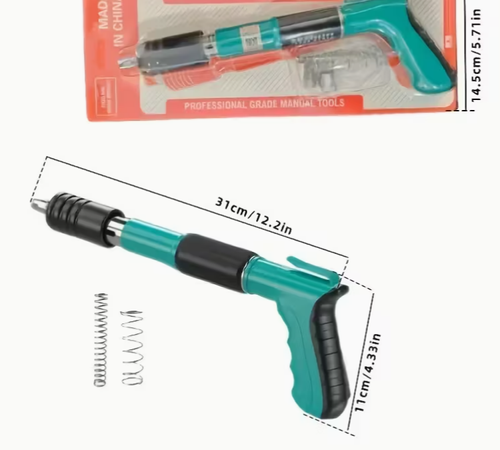 Green mini single gun + accessory bag + small toolbox +100 nails