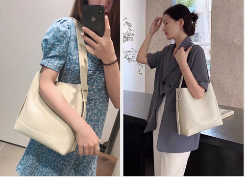 水桶包女大容量輕便真皮包包2025新款單肩斜挎包通勤托特高級媽媽
