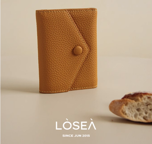 LOSEA 頭層牛皮錢包女士2025新款真皮零錢包小錢包女卡包三合一女