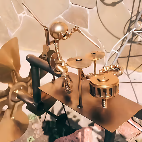 🔥Last Day 🥁Handmade Metal Rock Band Windmill🎁(Includes a 70cm bracket)