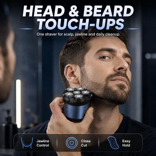 🔥 7D Magnetic Head Shaver – Smooth, Fast & Waterproof Grooming for Men