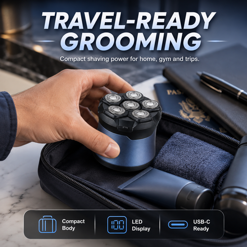 🔥 7D Magnetic Head Shaver – Smooth, Fast & Waterproof Grooming for Men