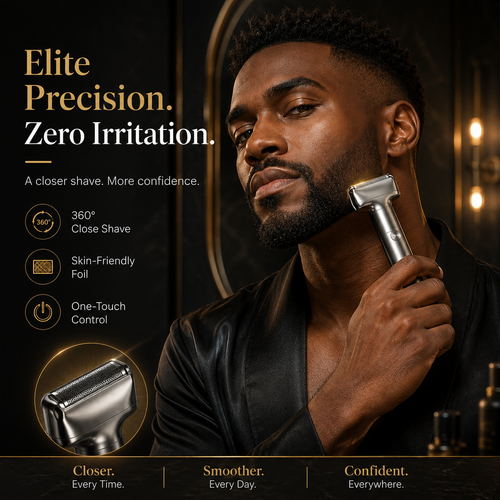 👑 Premium Electric Linear Shaver – Luxury Foil Razor for a Clean, Refined Mens Look