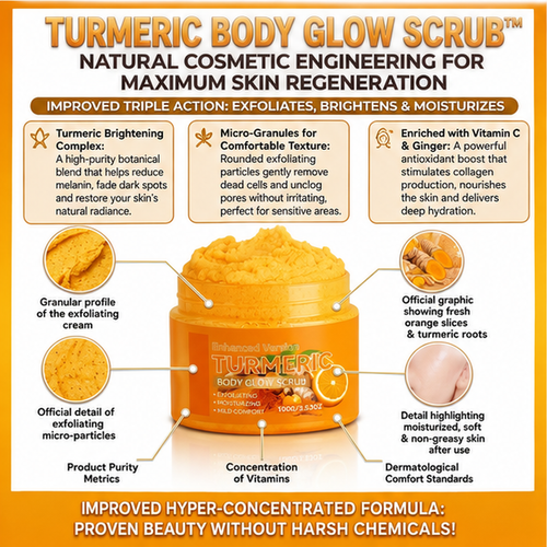 🔥 Turmeric Body Glow Scrub – Remove Dead Skin & Reveal Your Natural Glow