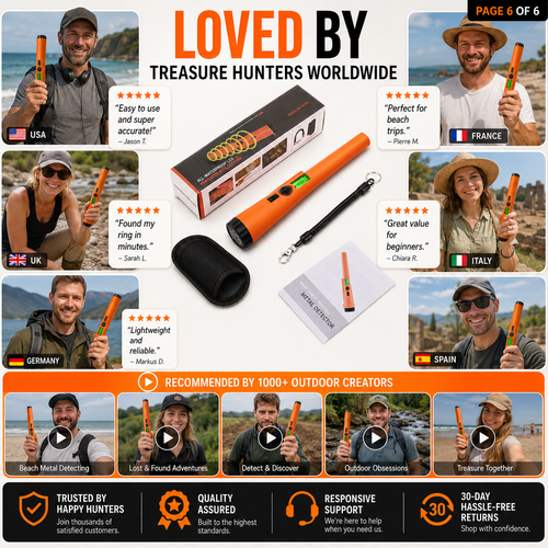 LJTCP🔍 High Sensitivity 360° Metal Detector Pinpointer – IP68 Waterproof with LCD Audio and Vibration Alert