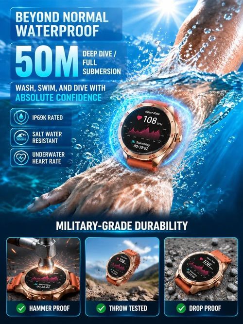 LJTCP⌚ Premium Sports Smart Watch Health Activity Monitoring Bluetooth Call OLED Display
