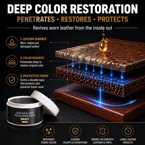 LJTCP✨ Leather and Vinyl Recoloring Balm Restore Faded Seats Sofas Shoes Bags and Furniture