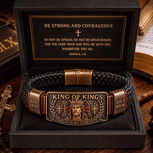 ✝️King of Kings Faith Bracelet – A Symbol of Faith and Strength, Adjustable Christian Wristband for Daily Wear & Special Gifts 🙏❤️✨