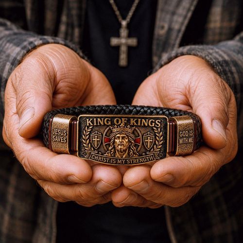 ✝️King of Kings Faith Bracelet – A Symbol of Faith and Strength, Adjustable Christian Wristband for Daily Wear & Special Gifts 🙏❤️✨