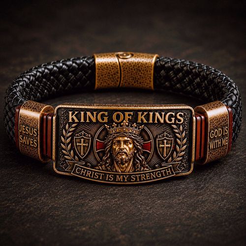 ✝️King of Kings Faith Bracelet – A Symbol of Faith and Strength, Adjustable Christian Wristband for Daily Wear & Special Gifts 🙏❤️✨