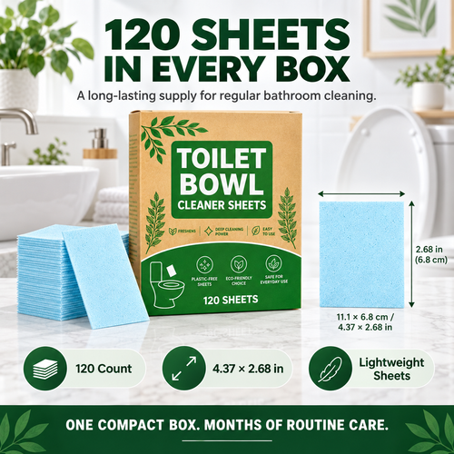 LJTCP🚽 Quick Dissolving Toilet Cleaning Sheets 120Pcs Count Easy Daily Toilet Bowl Cleaner