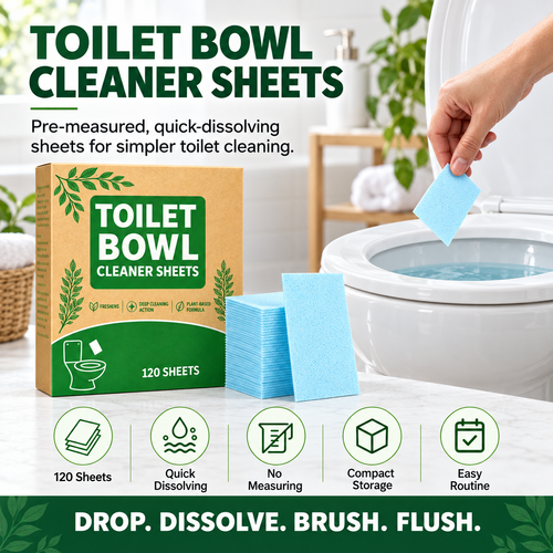 LJTCP🚽 Quick Dissolving Toilet Cleaning Sheets 120Pcs Count Easy Daily Toilet Bowl Cleaner