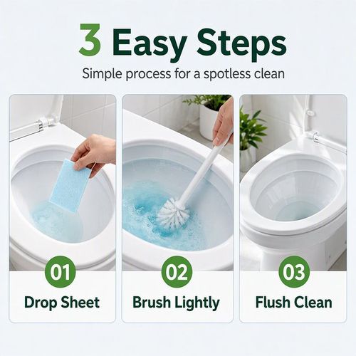 LJTCP🚽 Quick Dissolving Toilet Cleaning Sheets 120Pcs Count Easy Daily Toilet Bowl Cleaner