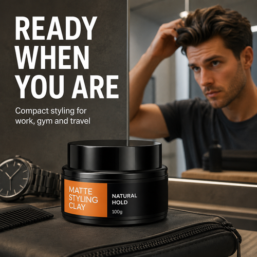 LJTCP💇‍♂️ Mens Matte Hair Styling Clay Strong Hold Natural Volume Lightweight Hair Clay