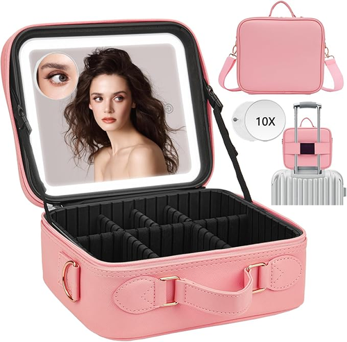 LED Mirror Makeup Bag
