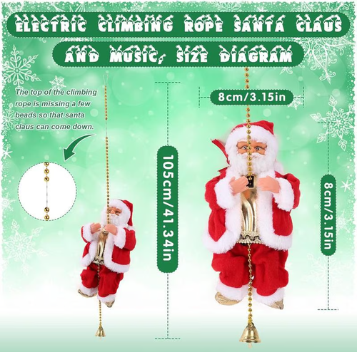 Electric Climbing Santa Claus Musical Toys
