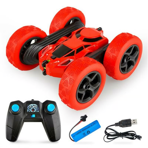 Remote control double-sided stunt car