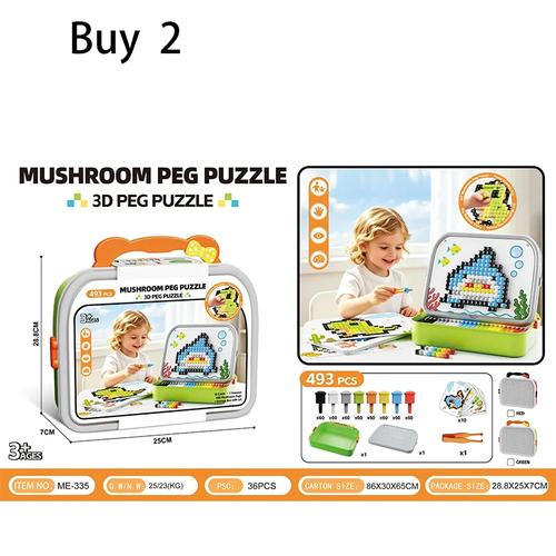 Creative 3D Mushroom Peg Puzzle