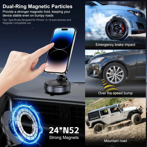 Vacuum Magnetic Suction Cup Phone Mount