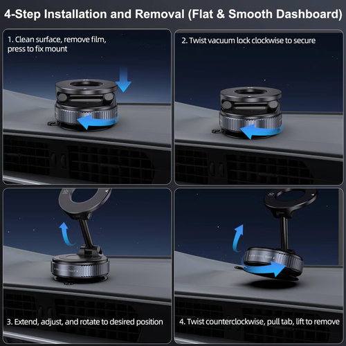 Vacuum Magnetic Suction Cup Phone Mount