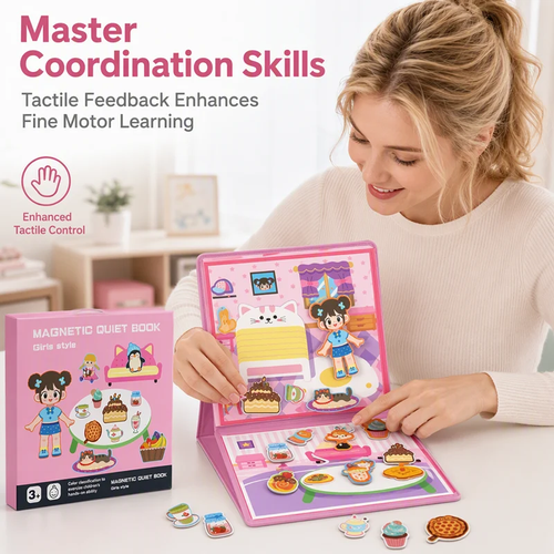 Kids Magnetic Quiet Book Folding Puzzle Scene Early Educational Toy for Boys Girls