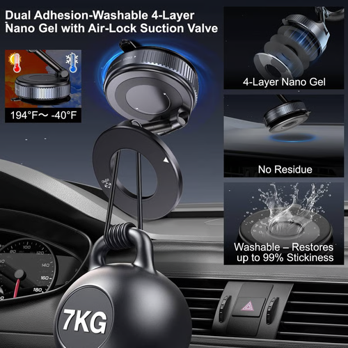Vacuum Magnetic Suction Cup Phone Mount