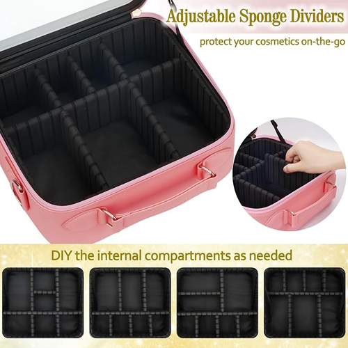 LED Mirror Makeup Bag