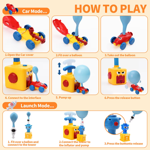 Fun Packed Balloon Car Toy Pump Set