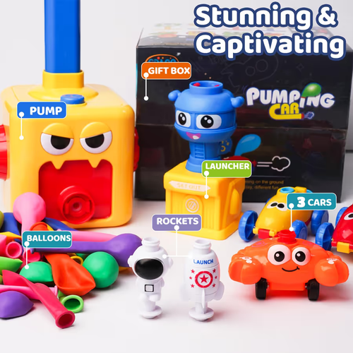 Fun Packed Balloon Car Toy Pump Set