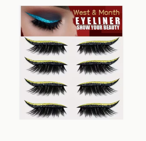 Apply eyeshadow, double eyelids and false eyelashes